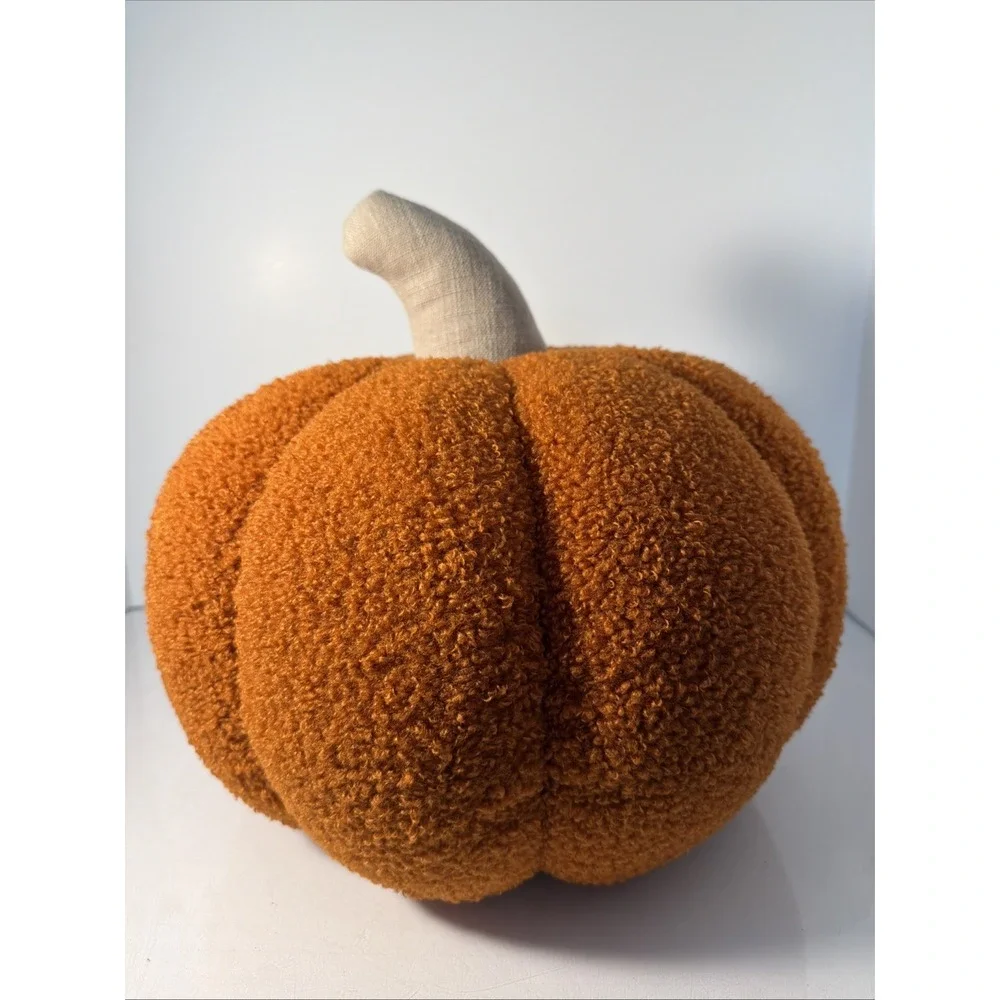 Brentwood Originals Halloween Faux Fur Orange Pumpkin Shaped 13x13